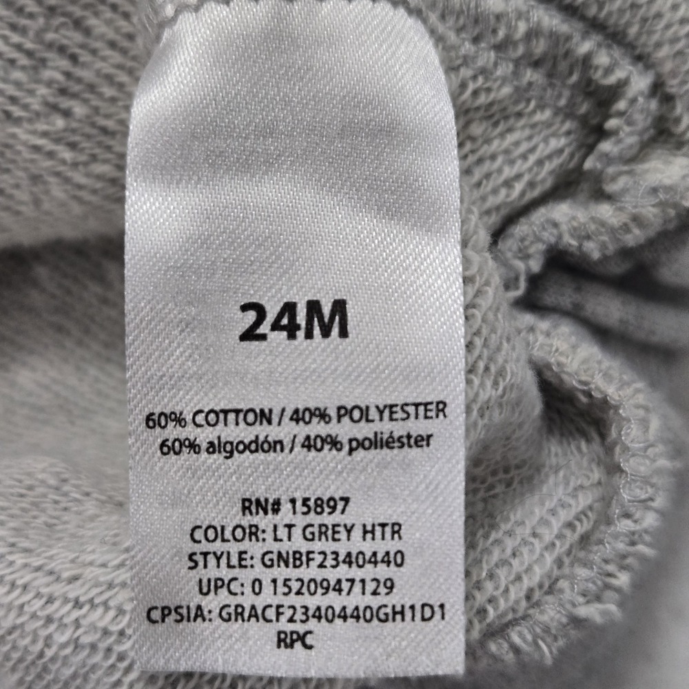 Garanimals Jogger Set 2 Piece Boys 24M Zip Up Hooded Sweater Gray Navy Blue - Picture 8 of 13